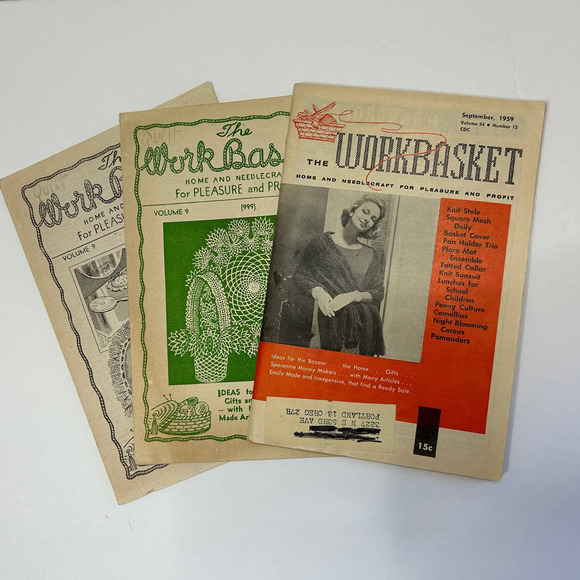Vintage Needlecraft Ephemera "Work Basket" Booklets With Advertising Lot of 11 - Picture 8 of 12